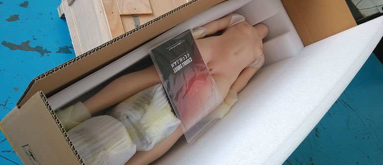 Colis renforcé d'une poupée doll sexuelle DS Doll en silicone